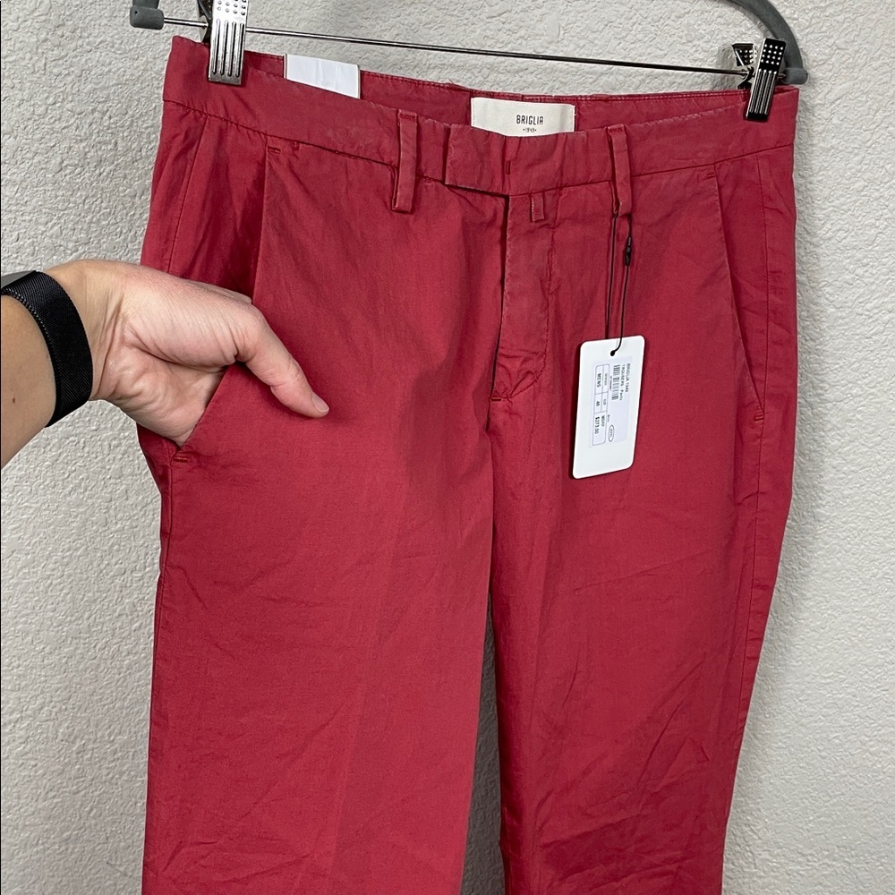 NWT Briglia 1949 Italian Tailored Chino Pants Faded Red Terracotta - Picture 3 of 16